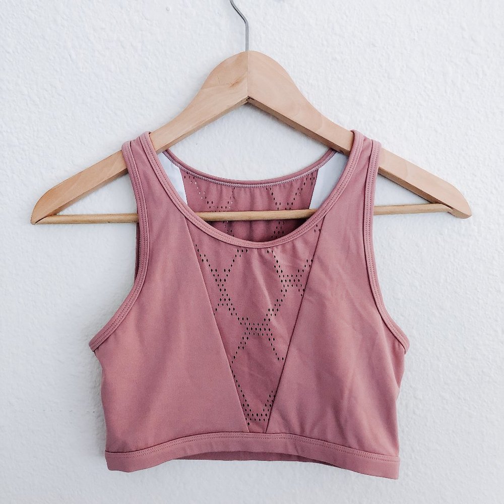 High Neck Crop Top Sports Bra
